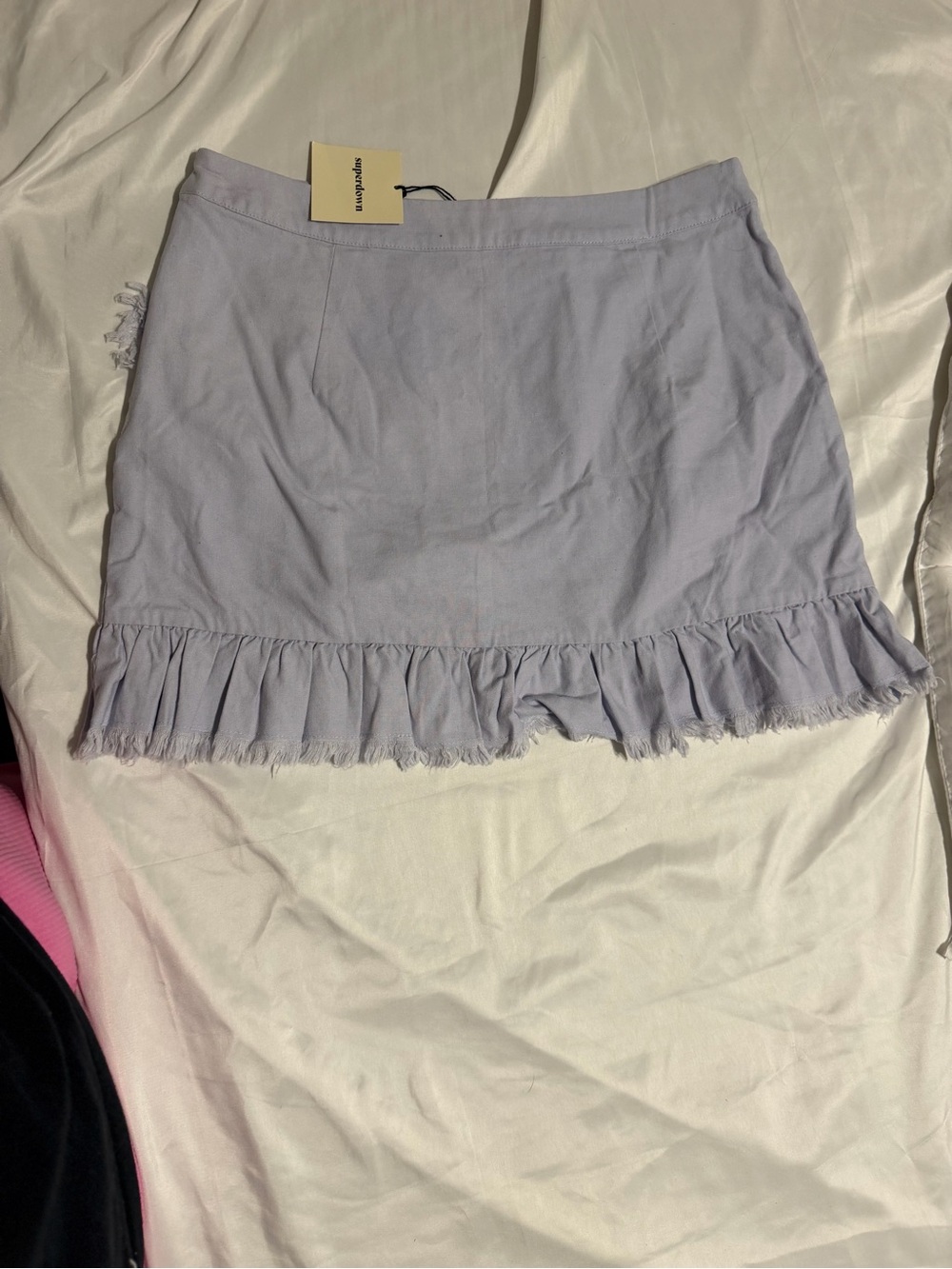 superdown Light Lavender Ruffle-Trim Mini Skirt